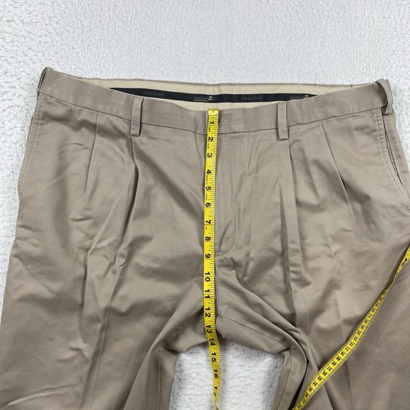 Savane Pants Mens 42x29 (actual‎ 42x28) Beige Workwear Business Casual Travel - Picture 7 of 10